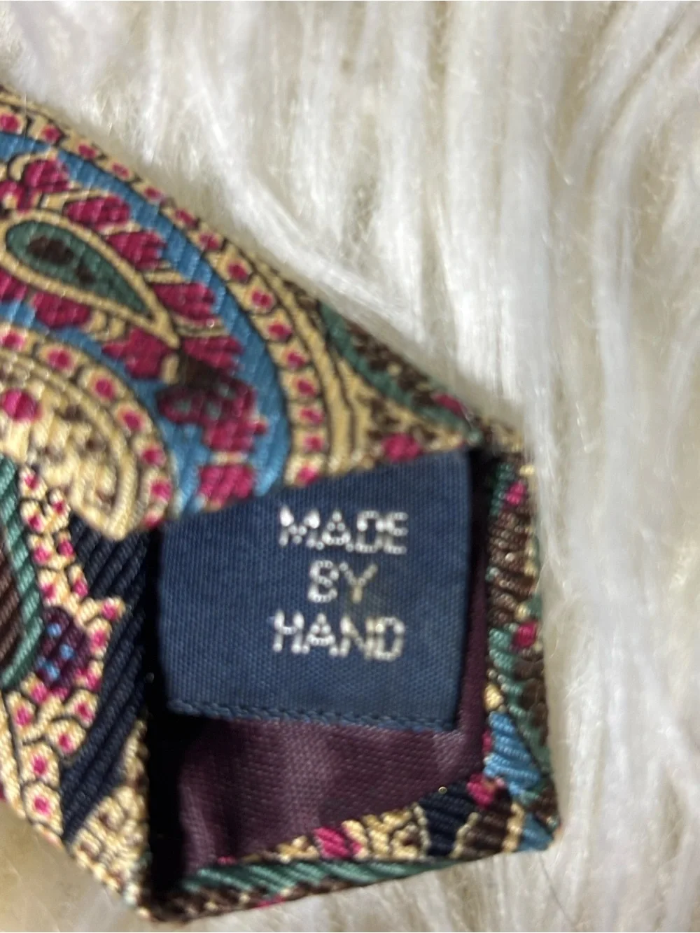 Vintage POLO by RALPH LAUREN Tie Black & Red Paisley Hand Made In USA 100% Silk